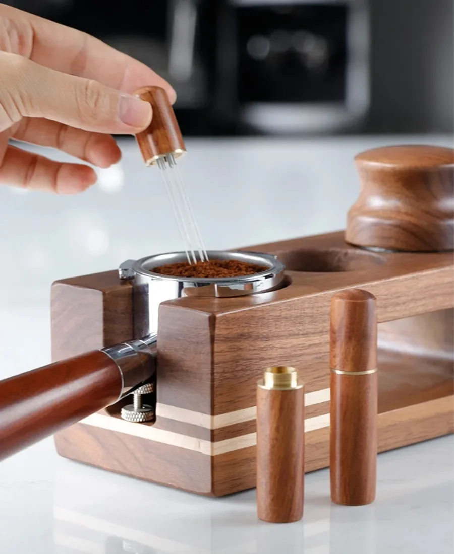 Professioneller Edelstahl-Kaffeepulver-Tamper Espresso-Rührer WDT-Werkzeug Verteiler Nivellierer Barista-Set Zubehör – Detail 14