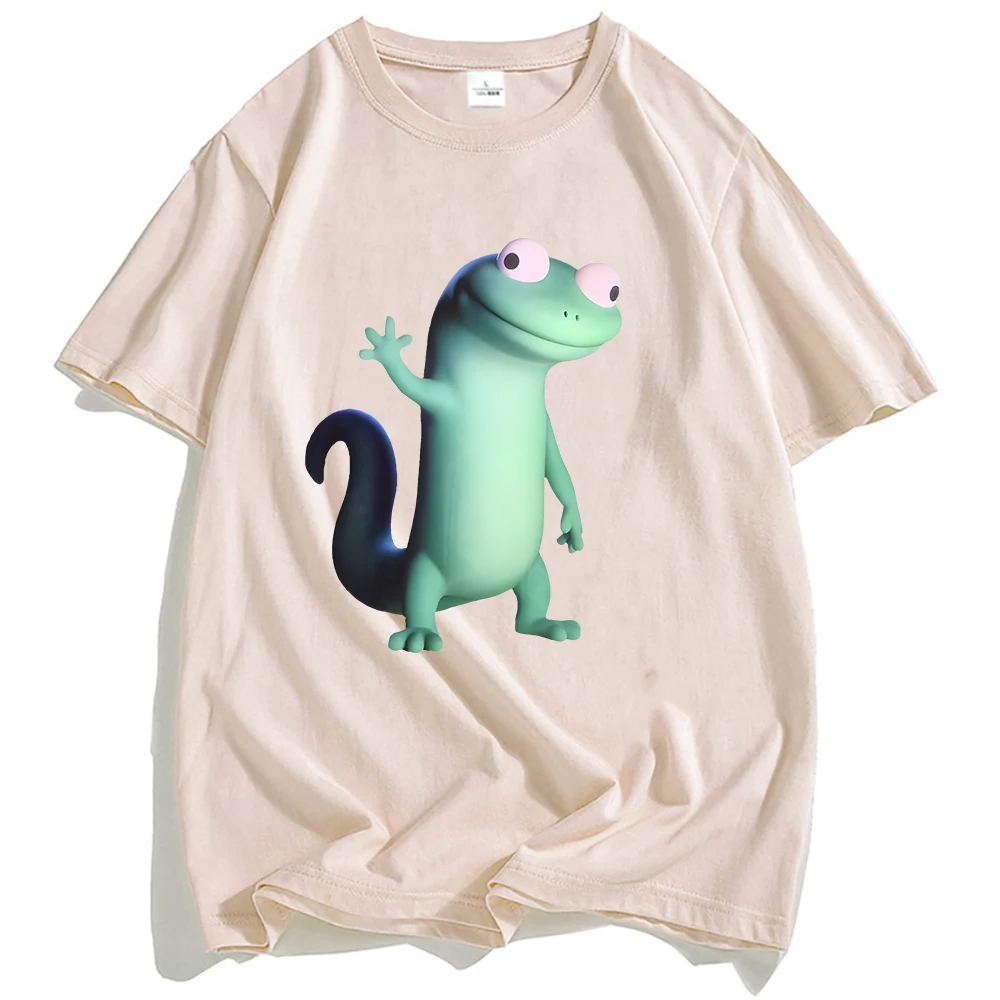 

Cotton Soft Tees Cartoon Lizard Meme Print T-shirt Casual Fashion Short Sleeve Tshirts O-neck Funny Graphic Print T Shirt Male