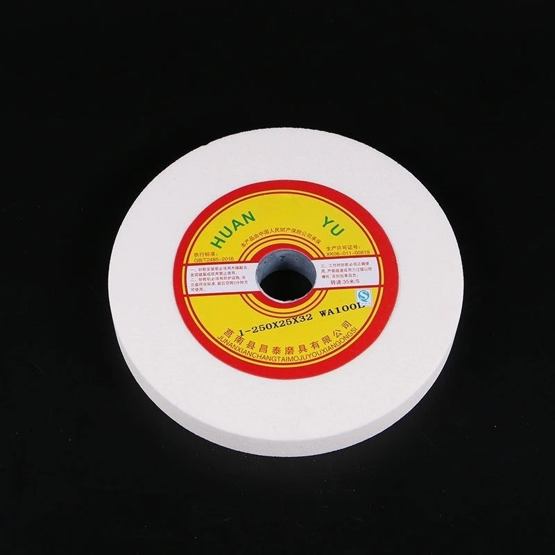 WA White Alumina Flat Ceramic Grinding Wheel 2502532 Bench Grinder Disc For Steel Cutter & Drill Bit Polishing