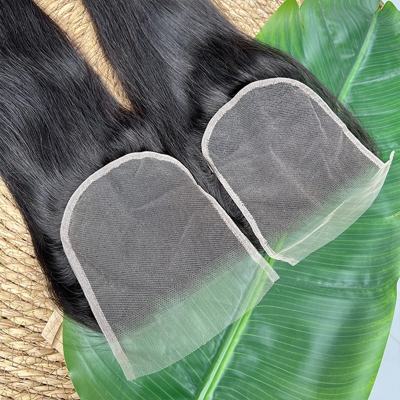 

5x5 Lace Closure Straight Pre Plucked Swiss Transparent Full Closure Only Melt Skin 100% Raw Virgin Human Hair Natural Black