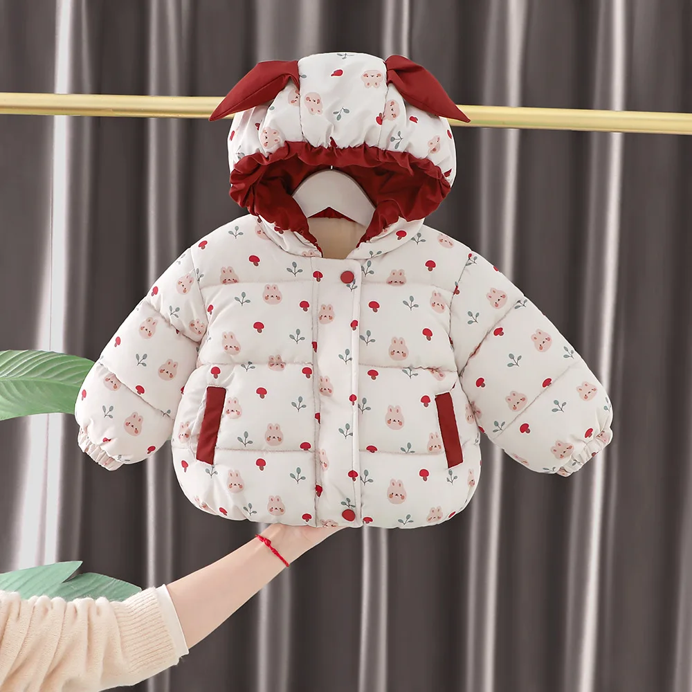 

New Girl Cotton Clothes Velvet Thicken Children's Cotton Padded Jacket Coat Winter Cotton Coat Kawaii Children's Clothing