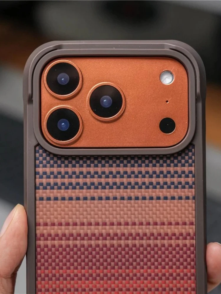 Oryginalne geometryczne etui z tkaniny technicznej z magnetycznym mocowaniem do iPhone 18 17 16 Pro 17Pro Max, kompatybilne z Magsafe, matowe, odporne na wstrząsy, twarde etui ochronne. — zdjęcie produktu 7