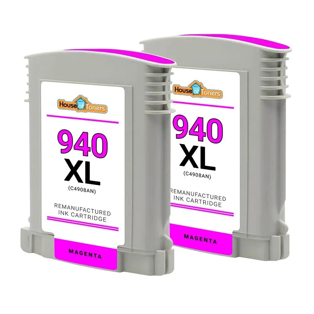 2 para HP 940XL C4908A cartucho de tinta Magenta de alto rendimiento para impresoras 8000 8500