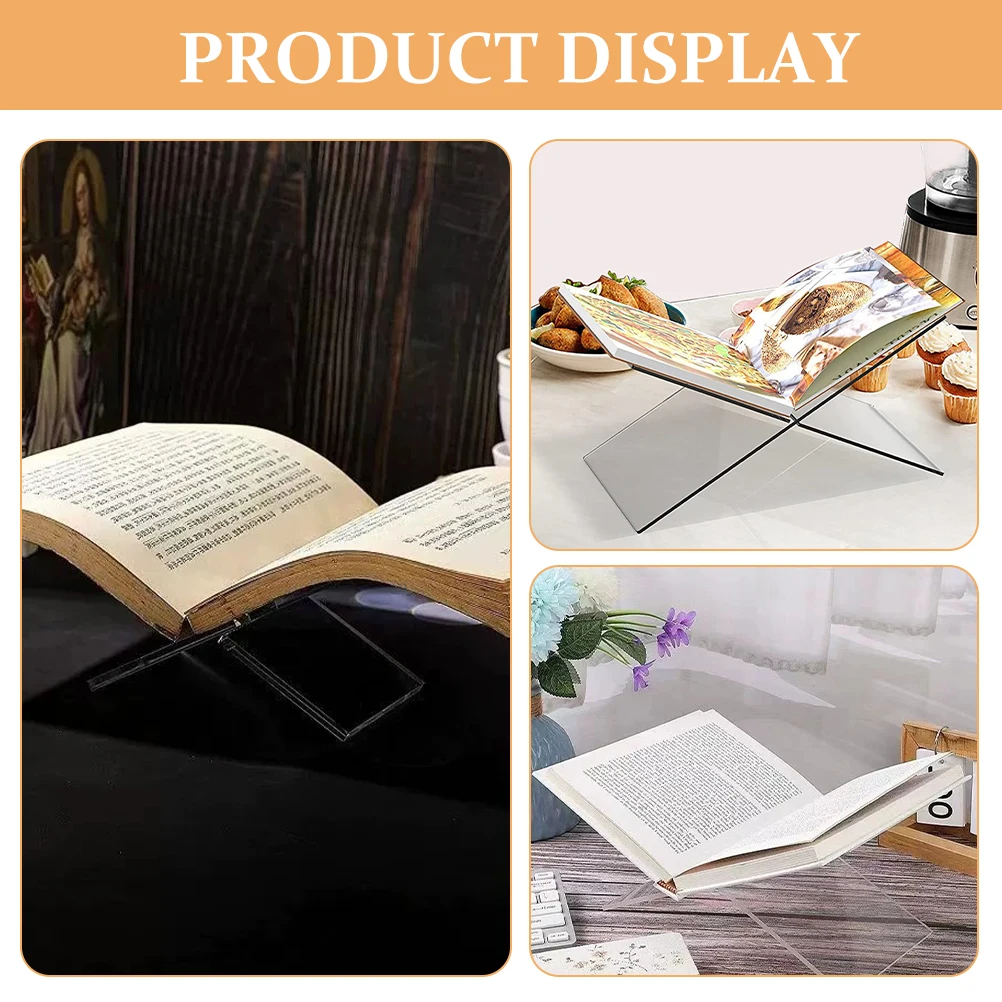 

Acrylic Recipe St 28x15.1x15.5cm Thick 5MM Stable Transparent Design for Kitchen Office Cookbook Rack Storage Solution Book