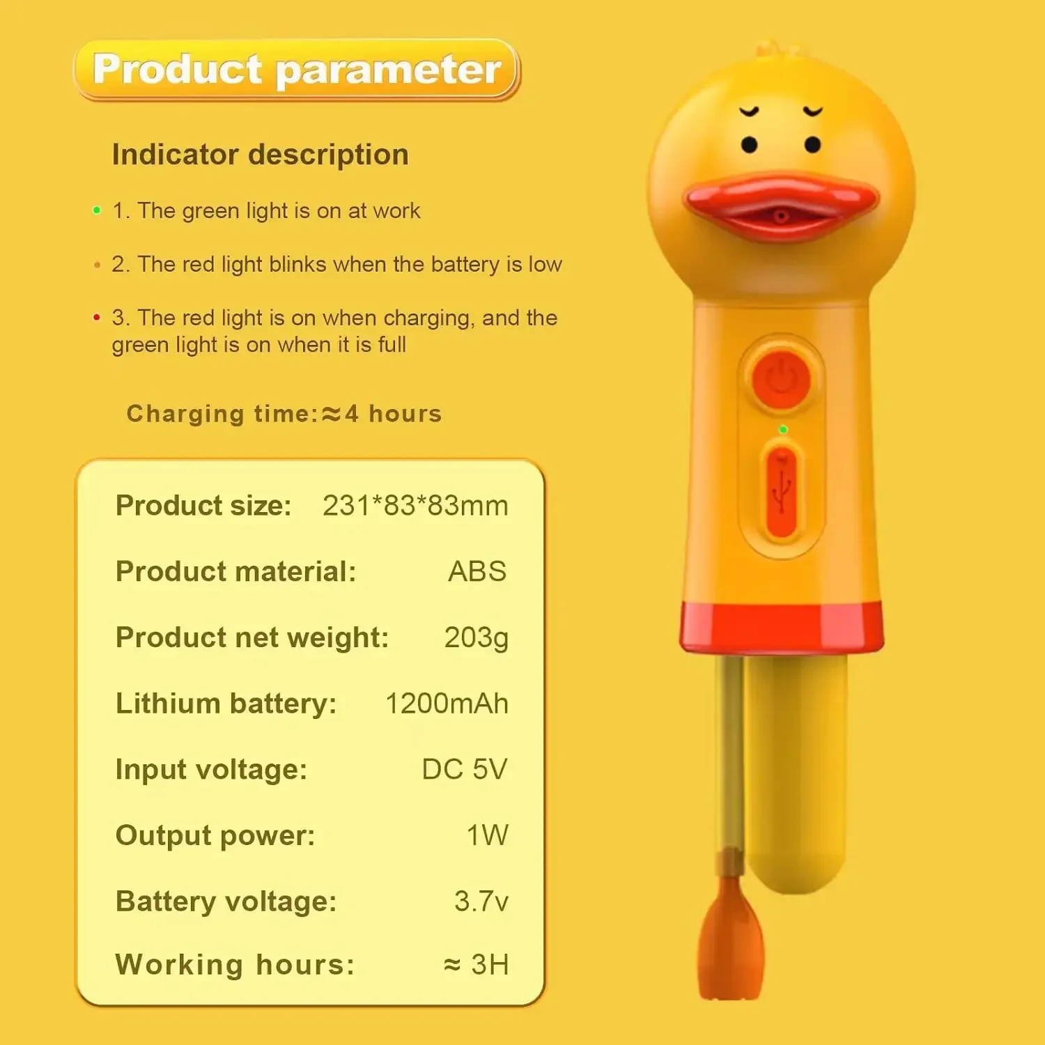 Electric Dog Shampoo Dispenser Dog Shampoo Sprayer Duck Shampoo Foamer for Pet, Foaming Soap Dispenser for Bathtub, Kitchen Sink