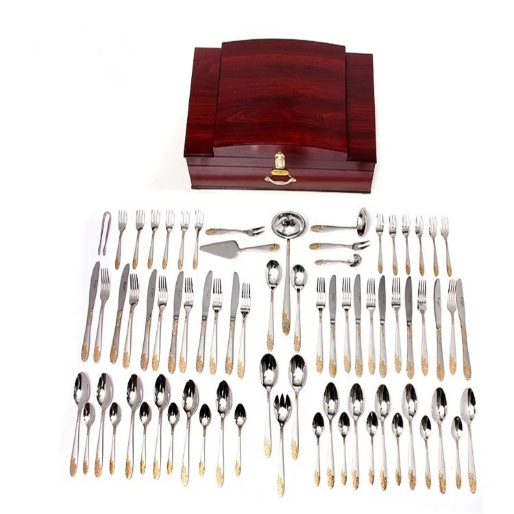 Casual Rvs Vorken Messen Tumble Polijsten Goedkope Restaurant Servies Set