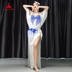 Women Belly Dance Group Competition Dress Slap-Up Diamond Bra Strap Robe Battery Set Oriental Indian Dance Performance Dresses