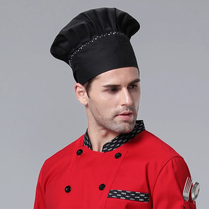 Wholesale Catering Cooking Cap Hotel Custom Logo Chef Hat Restaurant Cook Mushroom Cap Bakery Woman Waiter Work Hats