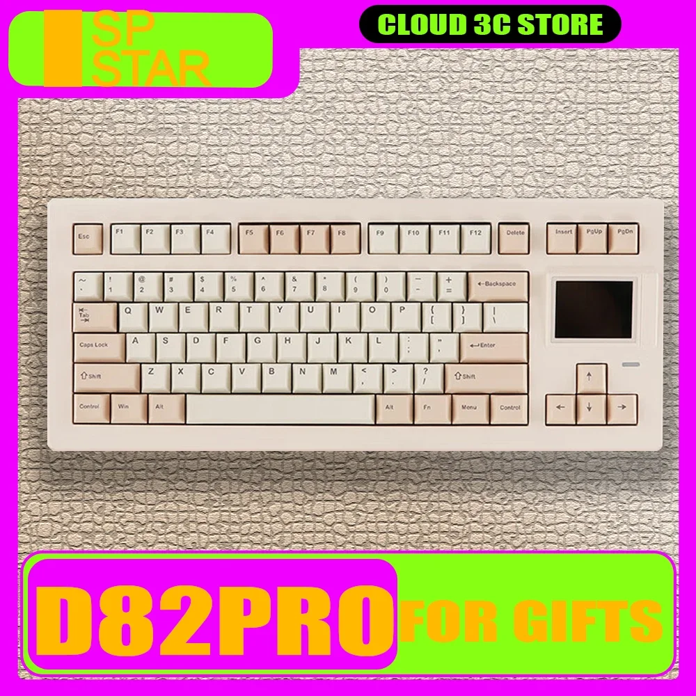 Sp-Star D82 Pro Mechanical Keyboard Smart Screen RGB HIFI Tri Mode Wireless Gaming Keyboard Customized Hot-Swap Pc Gamer Gift