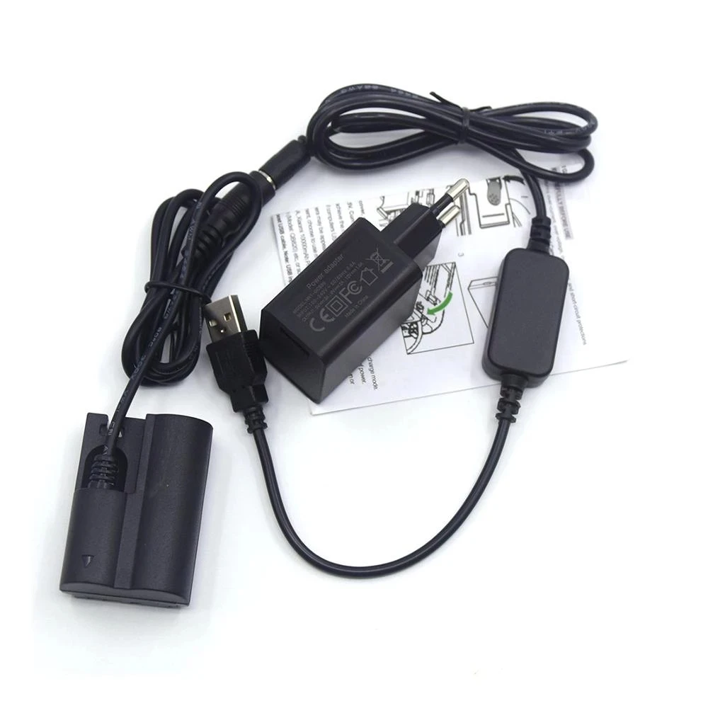 18W Charger+USB to DC Cable+BP-511 Dummy Battery DR-E2 DR-400 DC Coupler for Canon EOS 20D 30D 40D 5D 50D D30 D60 Camera