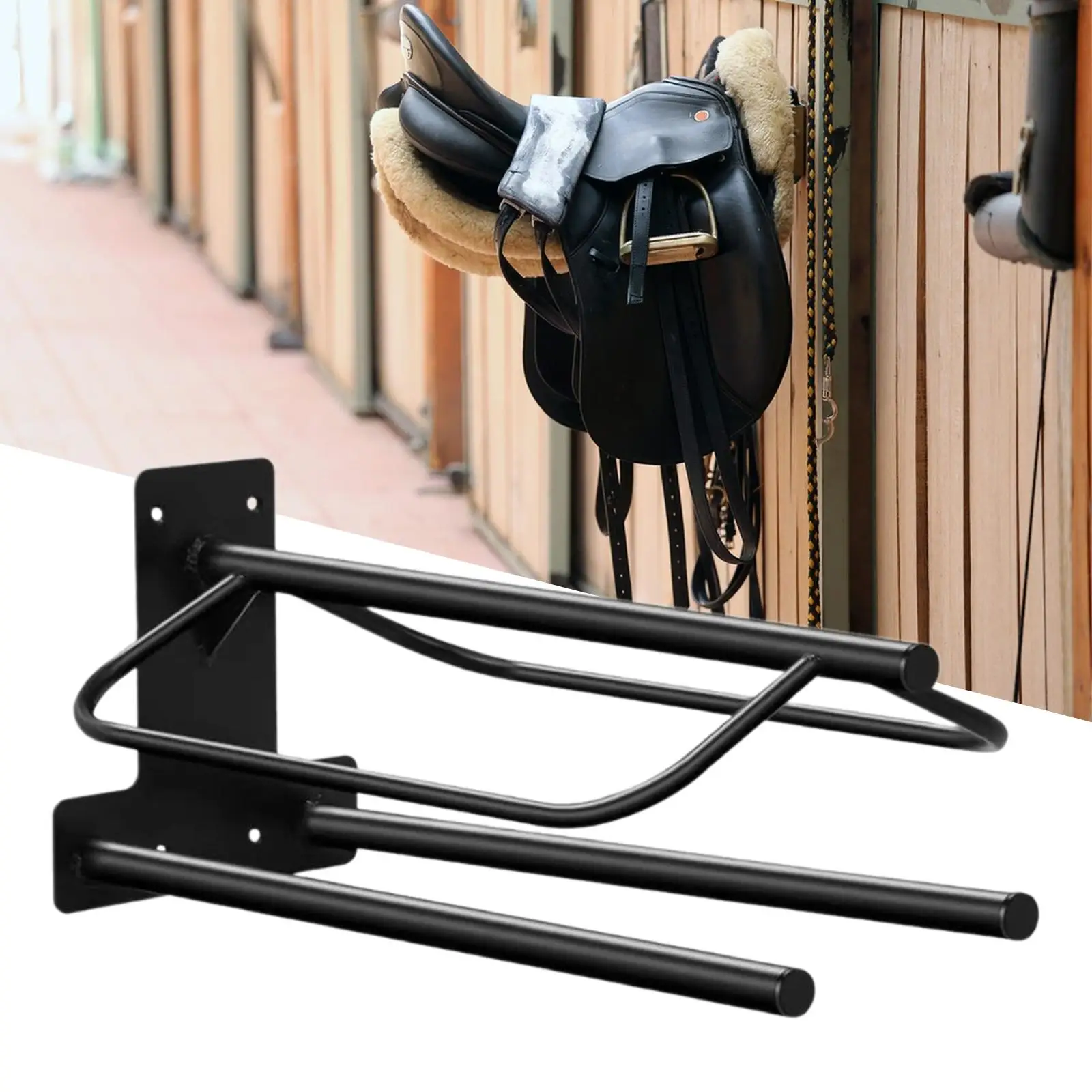 

Horse Saddle Rack, Saddle Storage Rack Saddle Stand, Wall Mounted Saddle Organizer for Horse Trailer for Farm Horse Tack Room