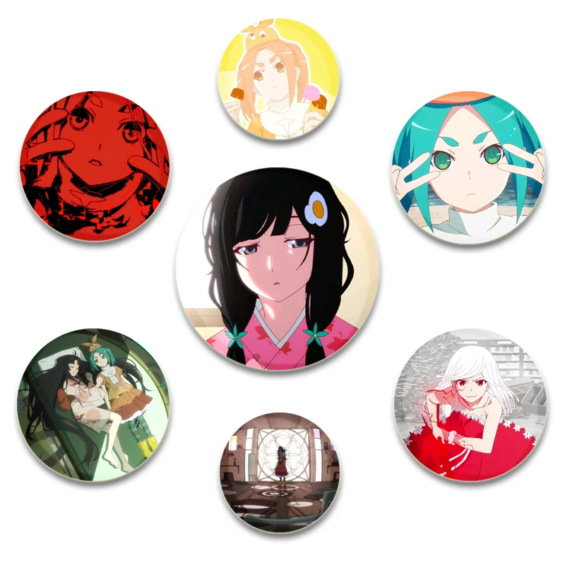 32/44/58mm Monogatari Off & Monster Season Anime Simple Button Pins Snap-on Design Brooches Daily Fashion Decoration Badges Gift