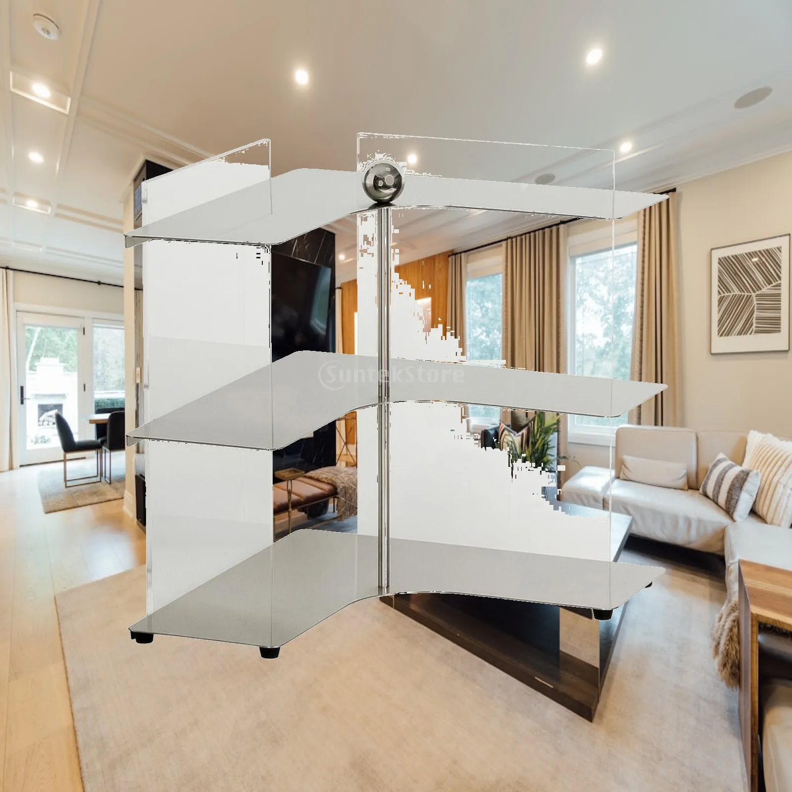 3 Tier Corner Shelf Unit Stainless Steel Kitchen Rack for Countertop Organization Coffee Cup Storage Display Stand