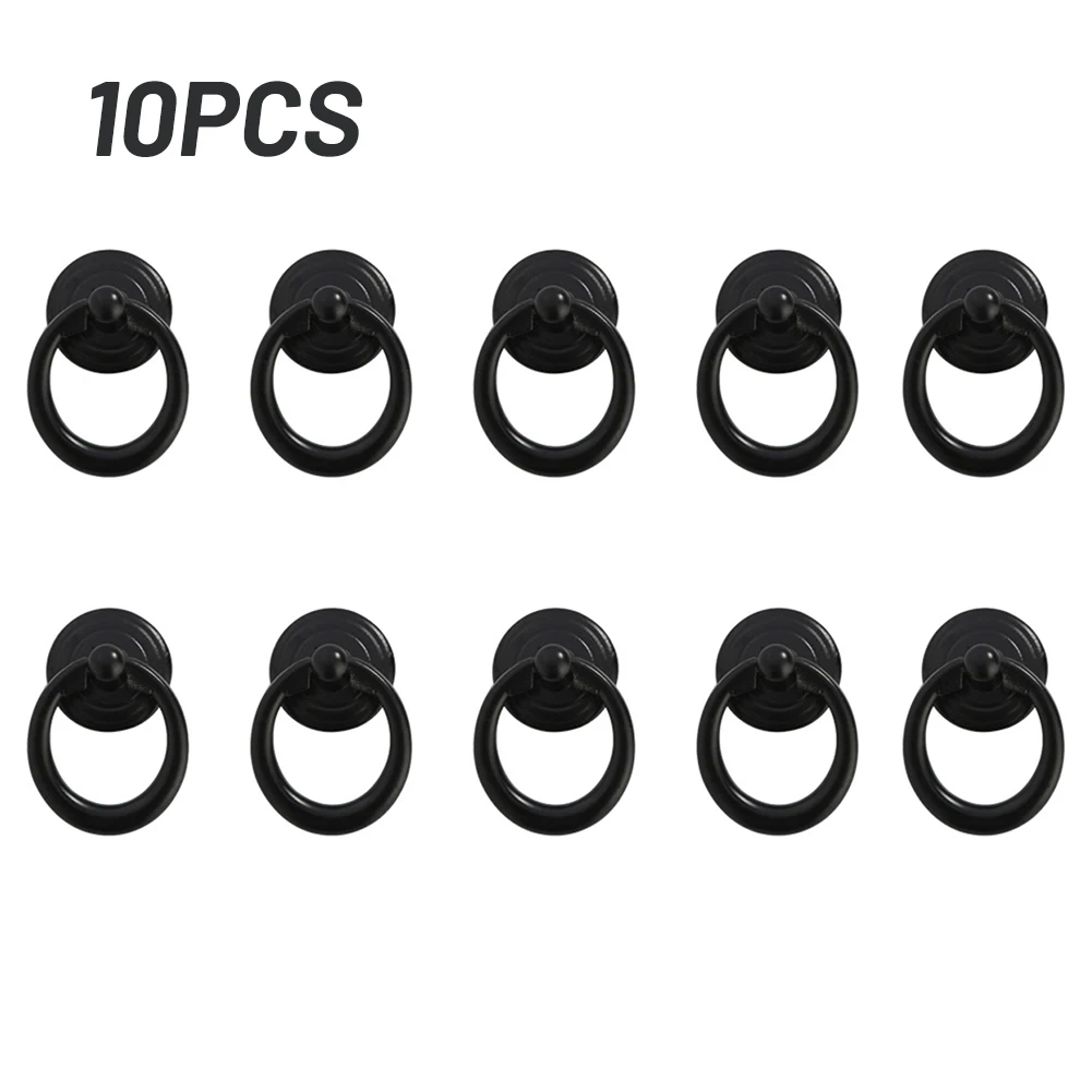 

Цинковый сплав для кольцевых ручек для ящиков и дверей шкафа, набор из 10 шт. с винтами для использования кухонного шкафа и гардероба