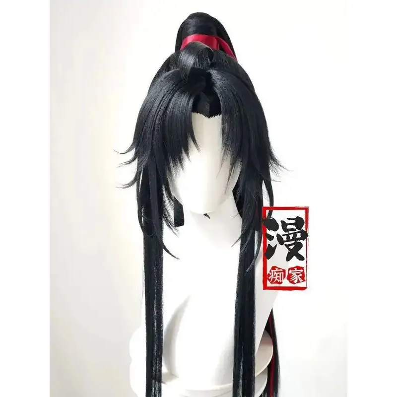 

Парик в стиле Wei Wuxian Grandmaster Of Demonic Cultivation MDZS Lan Wangji, черный длинный хвост, прическа, индивидуальные парики, реквизит
