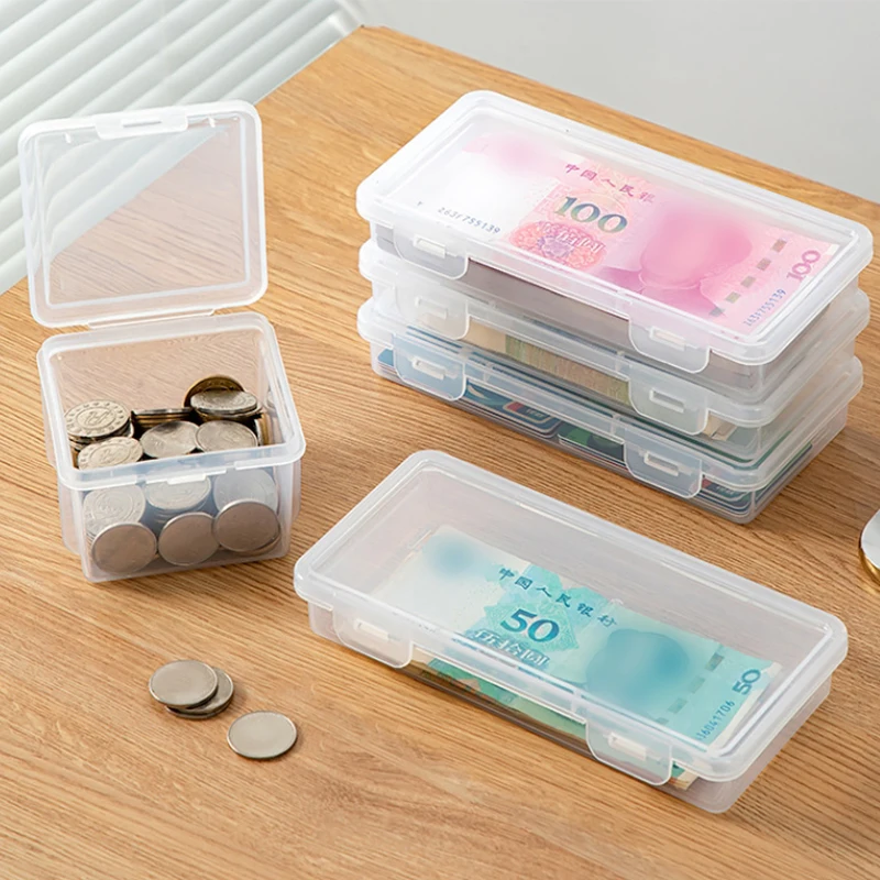 

Portable Storage Box Paper Money Album Currency Banknote Case Coin Storage Collection Boxes Holder Transparent Plastic Case