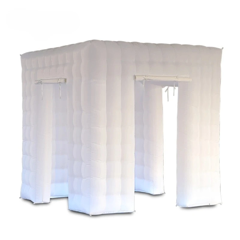 2.5m LED Inflatable Enclosure Cube Photo  Photo Booth  Booth Tent with Lights Portable Photo Booth Backdrop for Party Wedding