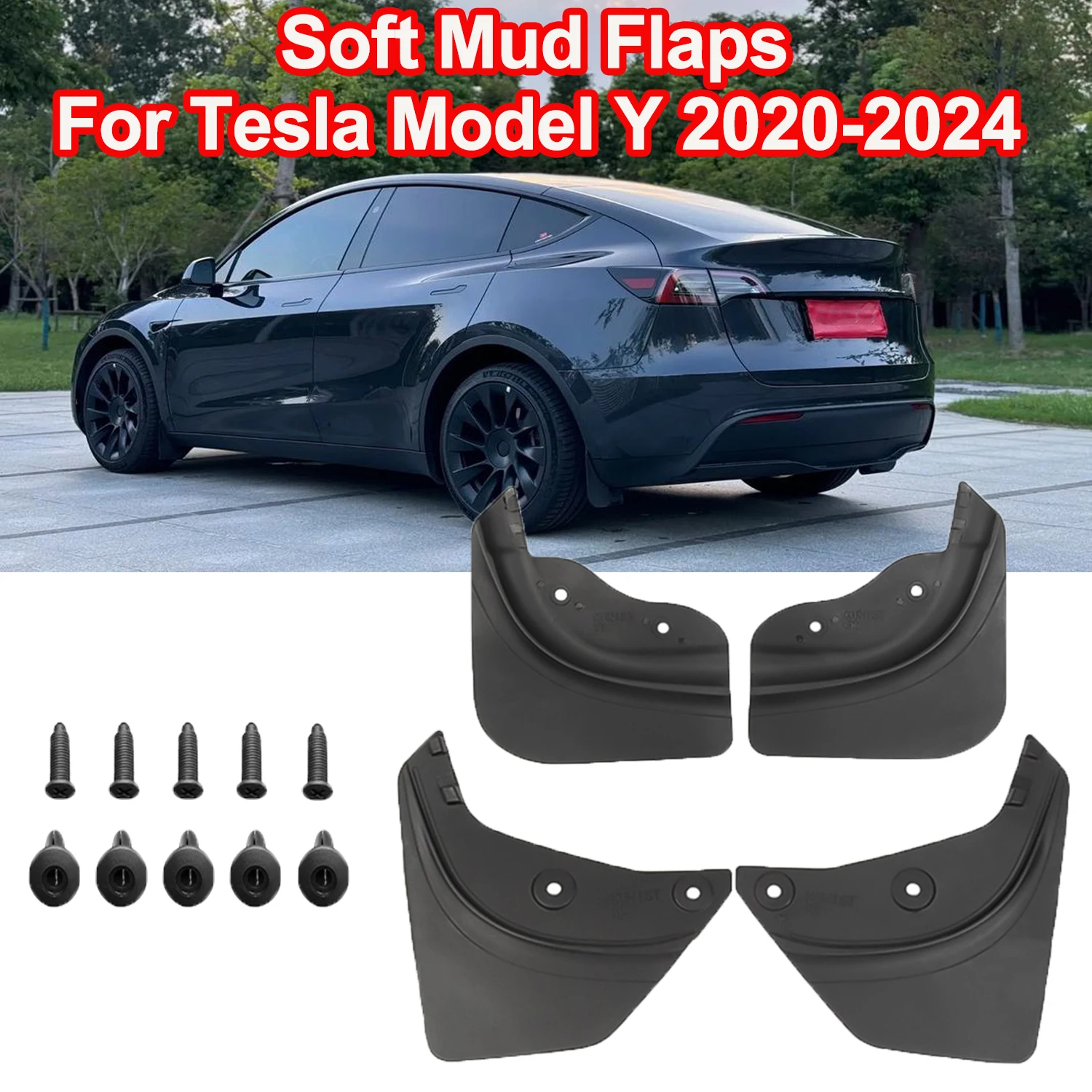 

Мягкие брызговики для Tesla Model Y 2020-2024: передние и задние защитные щитки от грязи, аксессуары для путешествий