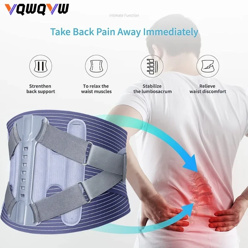 

1Pcs Adjustable Waist Lumbar Support Breathable Back Brace Lower Back Belt Straps - Instant Pain Relief for Herniated Disc