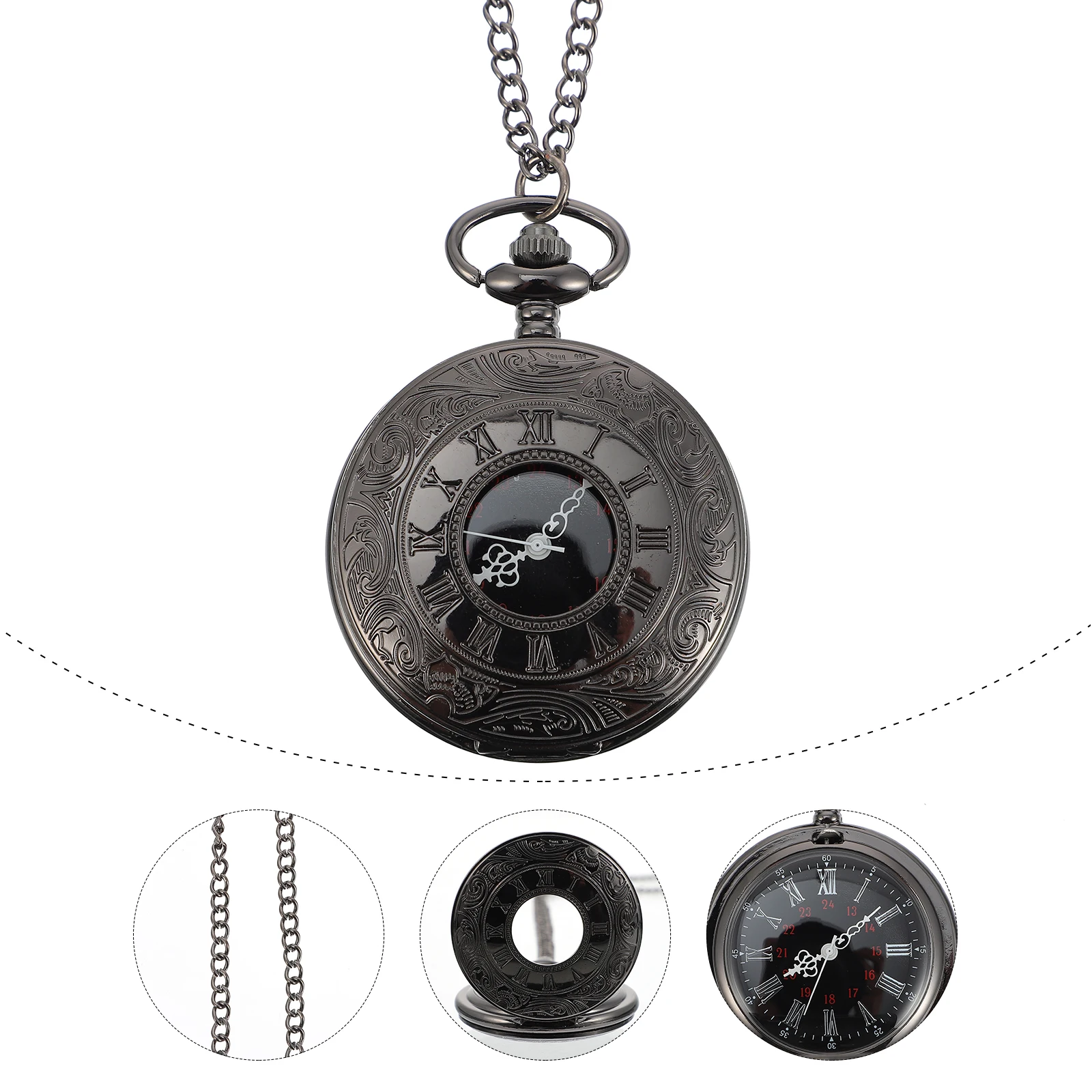 

Pocket Watch Vintage Zinc Alloy Durable Chain Easy Wear Stylish Hanging Waist Timepiece Decorative Men Metal Pendant Classic