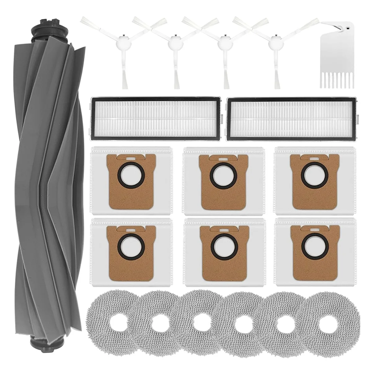 مجموعة ملحقات للمكنسة الكهربائية Dreame Tech L10S Ultra /L10 Ultra Robot، فرشاة رئيسية لمرشح Hepa وفرشاة جانبية وسادات ممسحة وأكياس الغبار - A19G