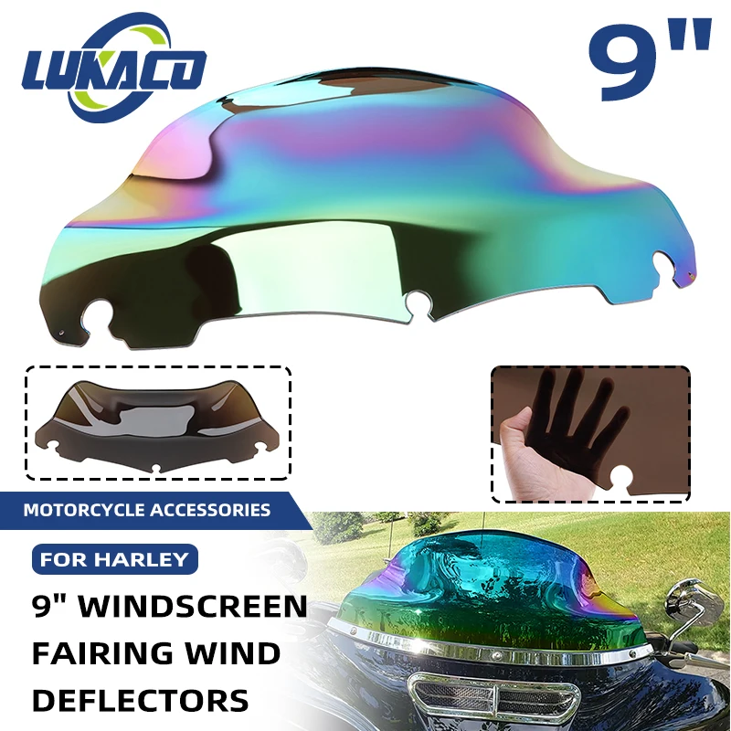 

9" Windscreen For Touring Electra Glide Classic CVO FLHTCSE 14-23 Motorcycle Windshield Wind Deflector Spoiler Baffle Fairing