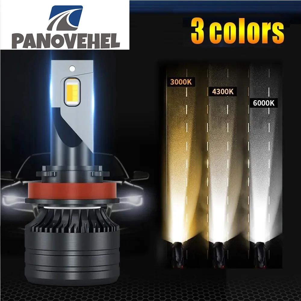 

PANOVEHEL H4 LED 80000LM Car Headlight Dual-color Tri-color H7 H11 H8 9005 HB3 9006 H3 LED Bulb 12V 6000K 3000K 4300K Fog Lamp