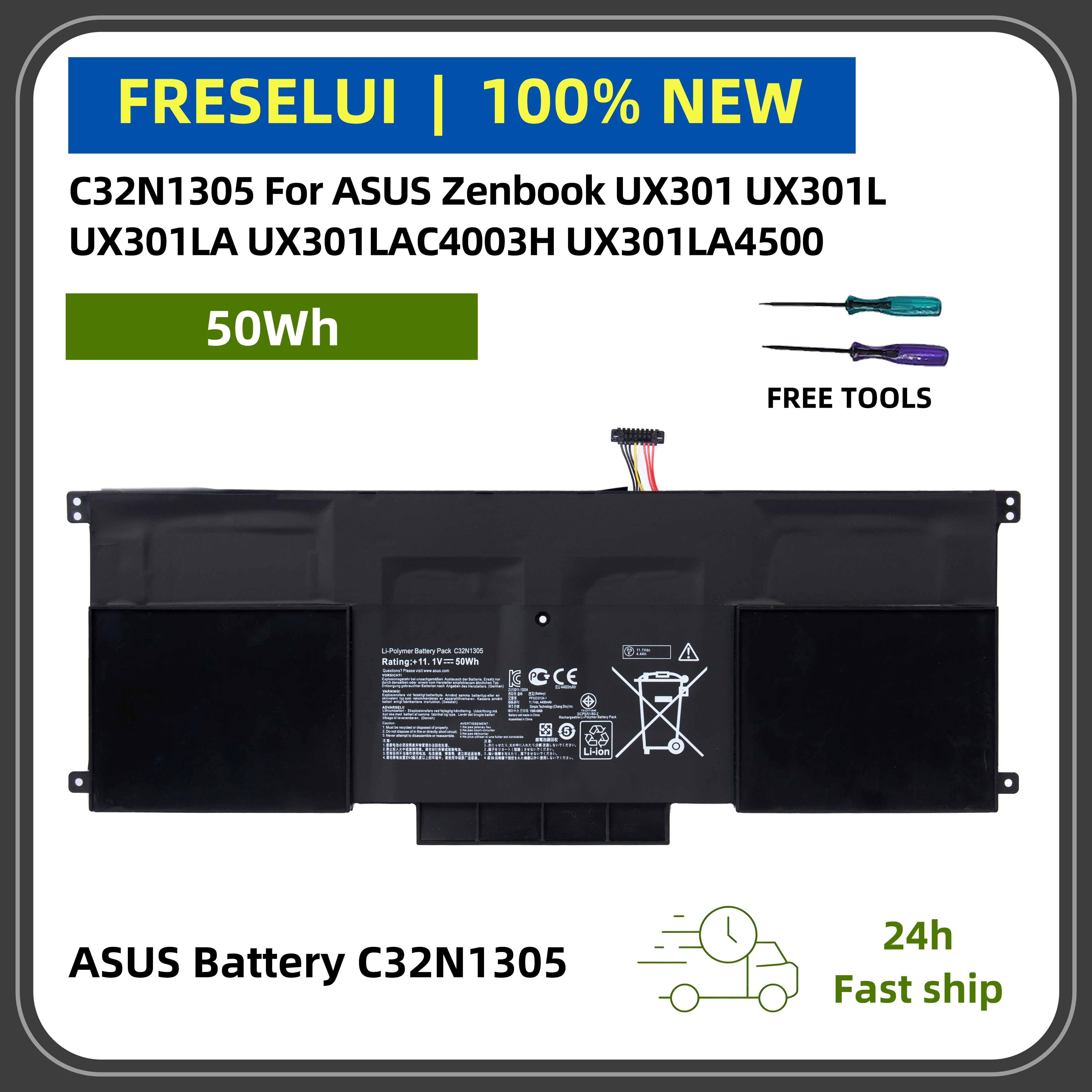 

FRLESUI C32N1305 High-Performance Battery for ASUS Zenbook UX301 UX301L UX301LA Long-Lasting & Safe +2-Year Warranty