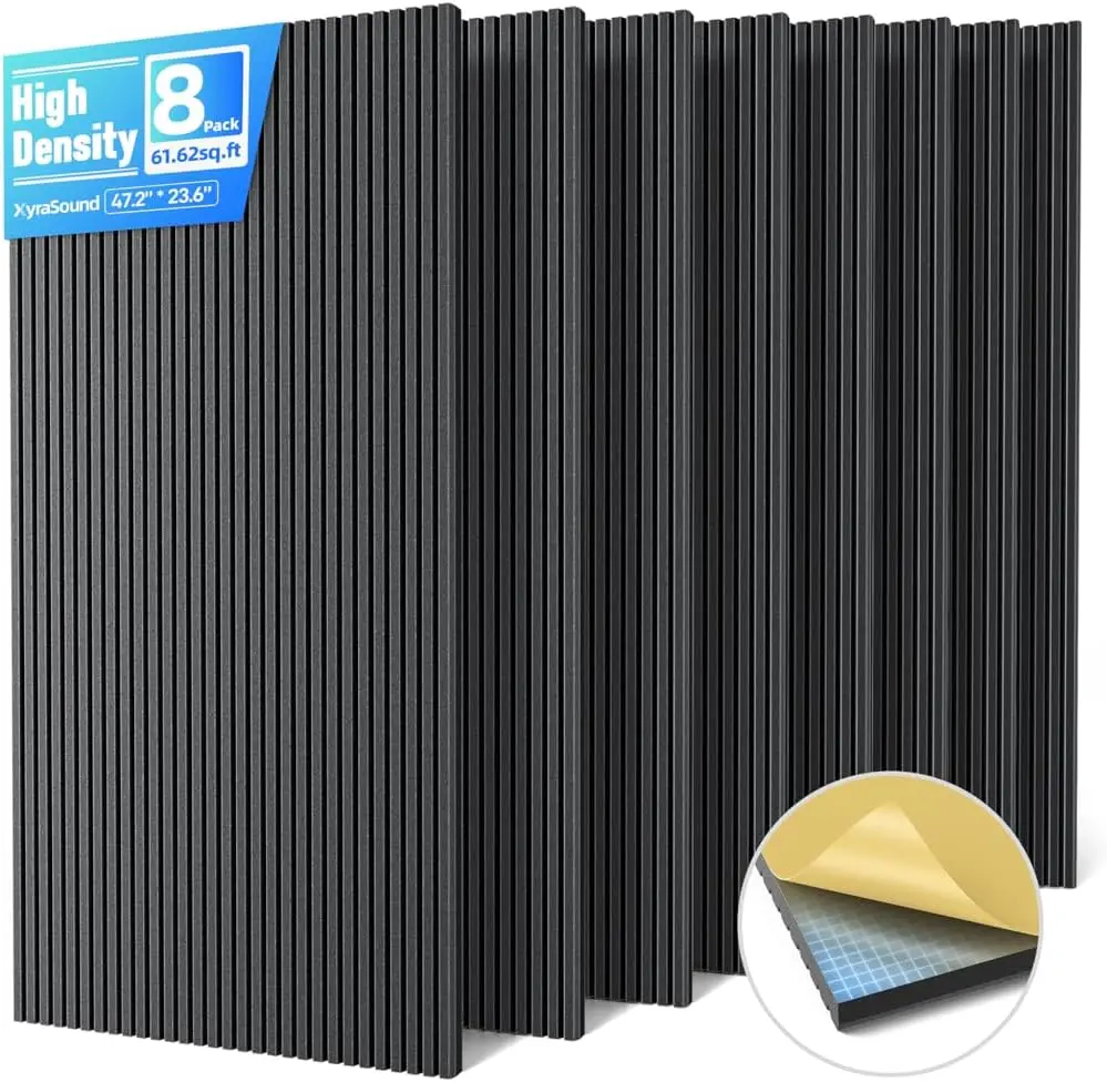 

8 Pack Large Acoustic Panels,47.2"*23.6”*0.36" High Density Sound Proof Foam Panels for Walls,3D Vertical Soundproof Wall Panels