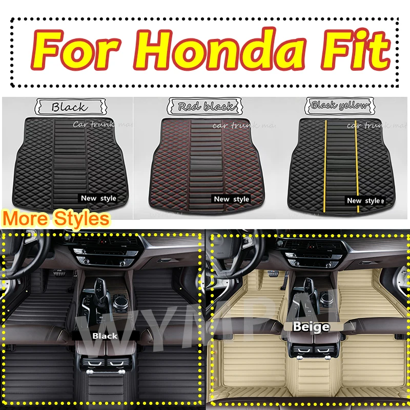 

Luxury Custom Artificial Leather Car Floor Mat For Honda Fit 2008 2009 2010 2011 2012 2013 Protect Your Vehicle's Interior Mats
