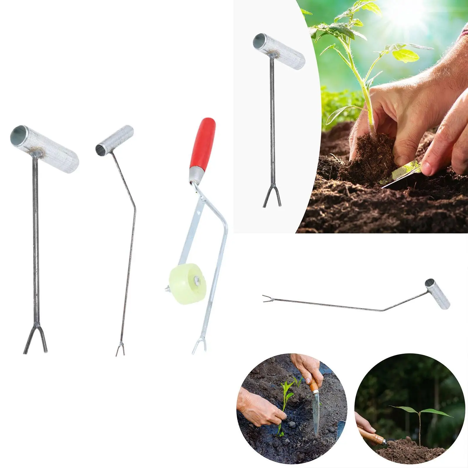

Garden Seedling Transplanter Durable Metal Plugger Planting Tool Heavy Duty Artifact for Backyard Vegetable Plots