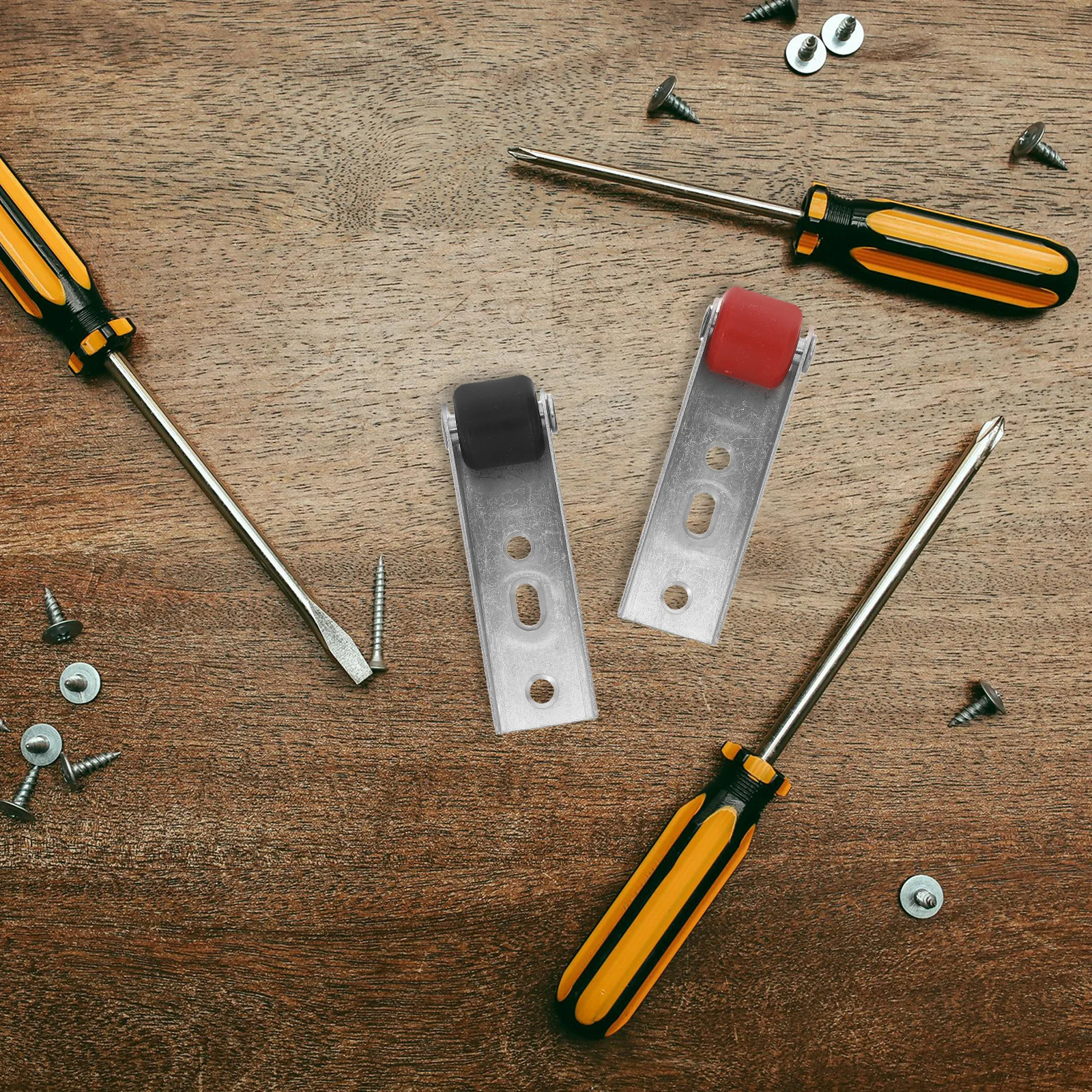 2 قطعة عجلة الباب الهادئ لأبواب خزانة منزلقة الثقيلة الاتجاه الأسطوانة بوابة دعم عجلة باب الحظيرة بكرة عجلات ل #1