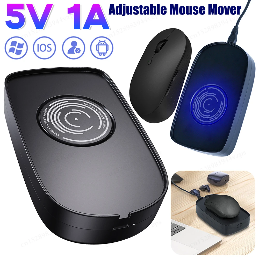 H26 Undetectable Mouse Jiggler Mouse Mover Wired Wireless Mouse Compatible with Computer Awakening for Keeps PC Active 5V 1A