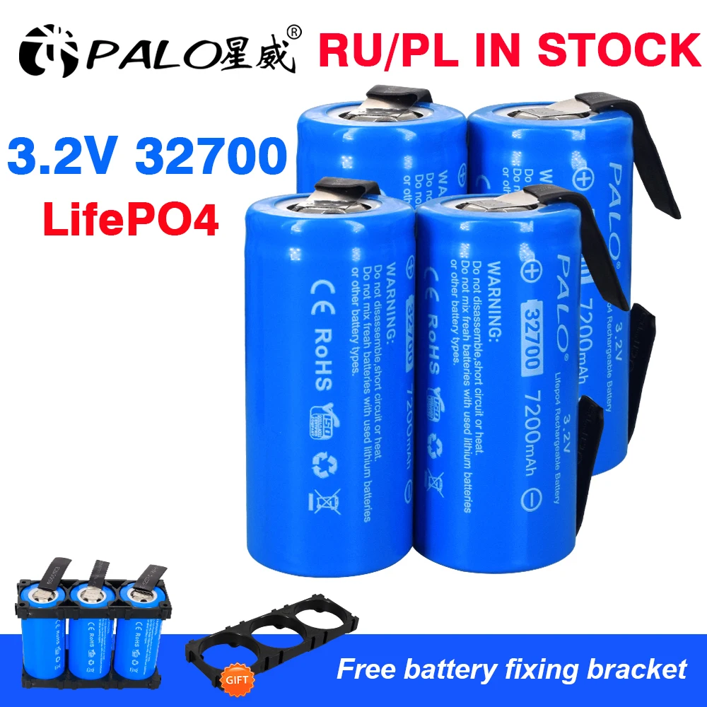 

PALO 100% Original 3.2V 32650 32700 LiFePO4 Battery 35A Continuous Discharge Maximum 55A High Power batteries