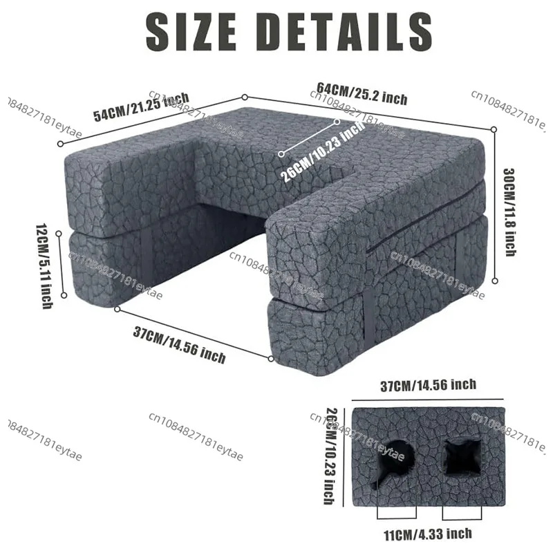 Cross-border customized bed computer reading pillow adult high-density sponge with cup holder armrest pillow sofa bed