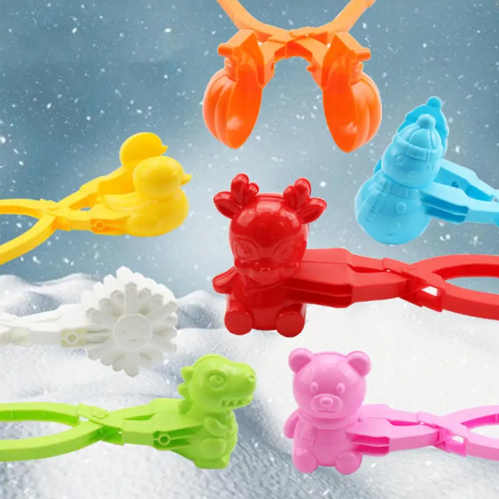 Plastic 1 Set Interesting Snow Brick Maker Mould Clips Adorable Snowball Makers Anti-deformed   for Winter