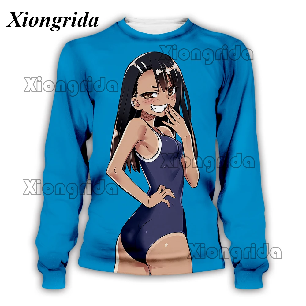 Nagatoro Hayase Kawaii Sweatshirts Mens 3D Hentai Sexy Anime Crew Neck Long Sleeve Hood Women Hoodies Hooded Unisex Top