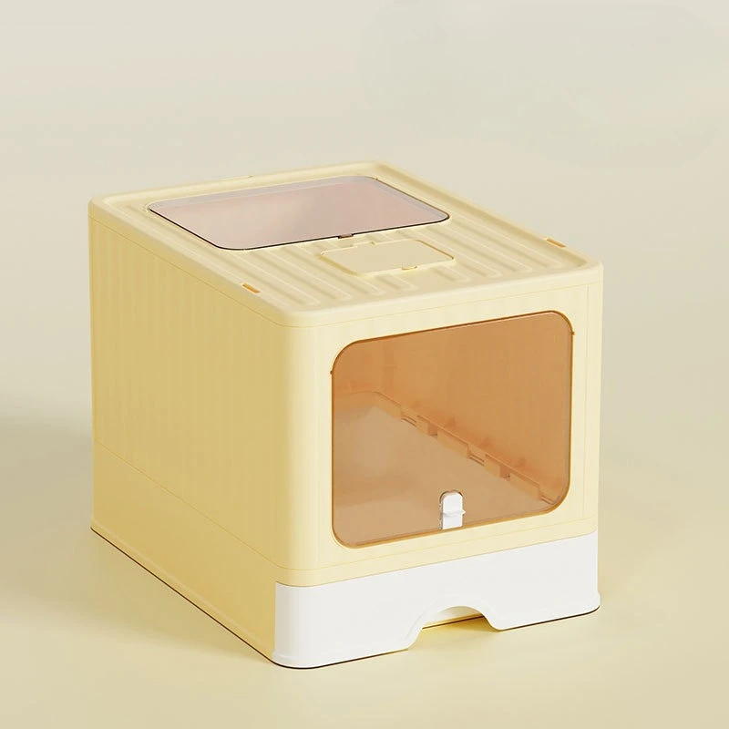 

Полностью закрытый большой ящик для кошачьего туалета с защитой от брызг и запаха, дизайн ящика для контроля УФ-стерилизации, складной лоток для легкой очистки, глубокий лоток