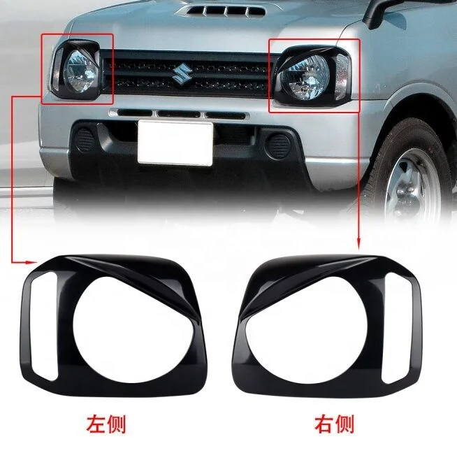 OVOVS New Design Black ABS material Headlight Garnish Headlight Cover for SUZUKI JIMNY JB23