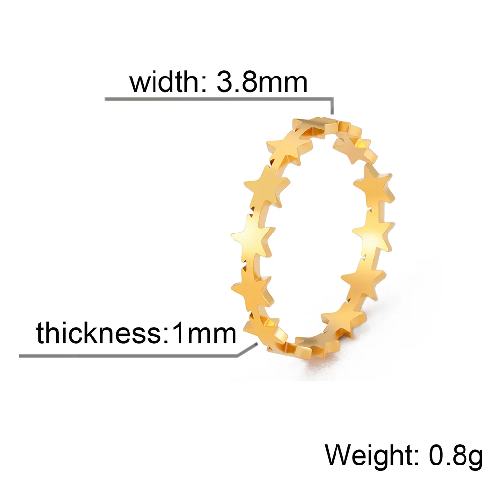 Skyrim الفولاذ المقاوم للصدأ المفتوحة خاتم على شكل نجمة النساء الفتيات العصرية الحد الأدنى قابل للتعديل خاتم مجوهرات الحفلات عاشق هدية بالجملة 2025 #5