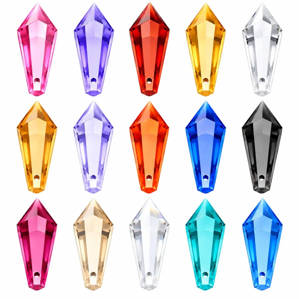1/10Pcs Colorful Crystal Pointed Beads Chandelier Crystals Lamp Prisms Pendant Sun Catcher DIY Home Wedding Party Hanging Decor