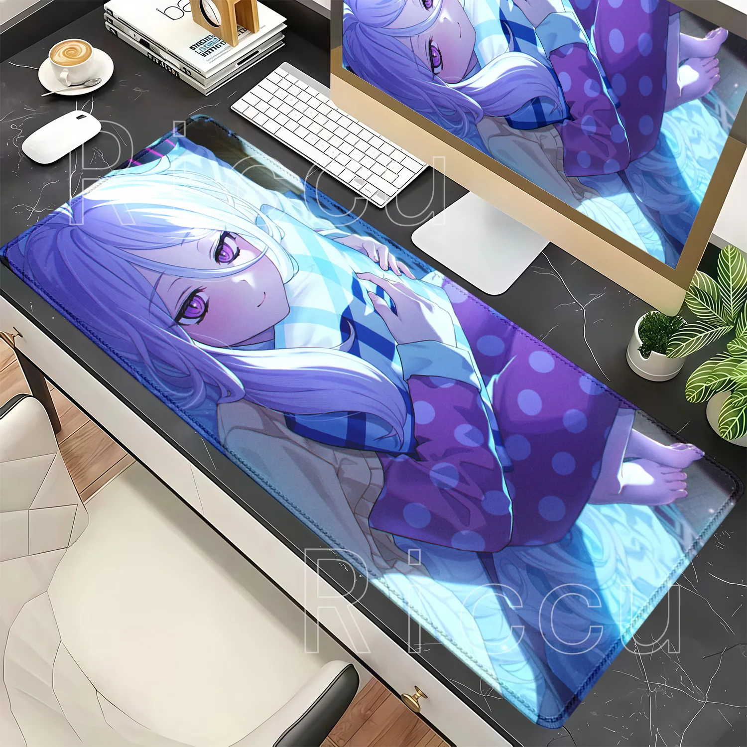 XXL Mousepad Sorasaki Hina Gaming Blue Archive Non-slip Base Keyboard Mouse Pad Overlock Office Anime Girl HD Printing Desk Mat