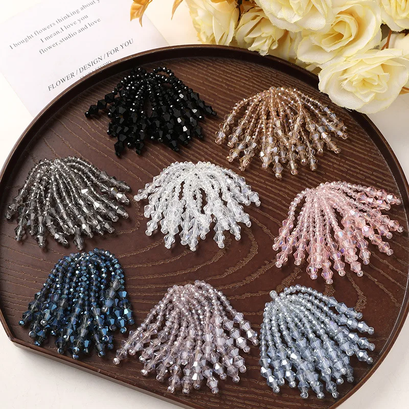 

Crystal Tassel Flower Shoe Charm for Clogs Handmade Elegant Floral Decoration Accessory for Beaded Buckle DIY Premium Quality