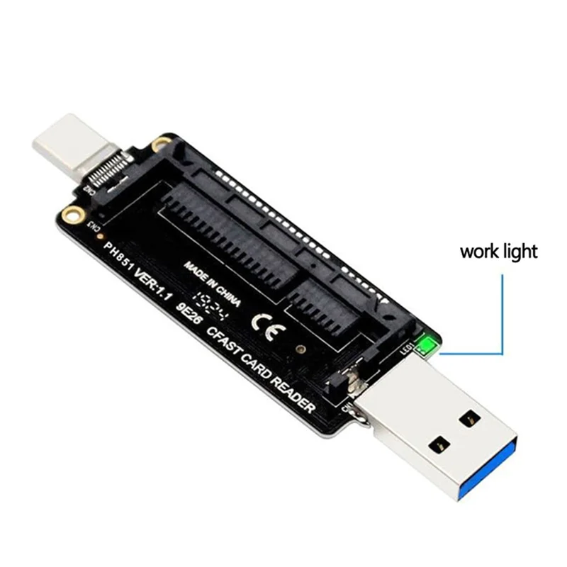 

A04RR CFast USB 3.1 Тип A + C Устройство считывания карт 10 Гбит/с Портативный алюминиевый адаптер для карт памяти CFast