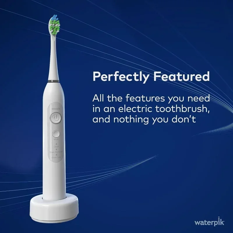 Qwwaterpic sensonic sonic electric toothbrush,rechargeable toothbrush for adults with 3 modes,travel case,USB charger,White St