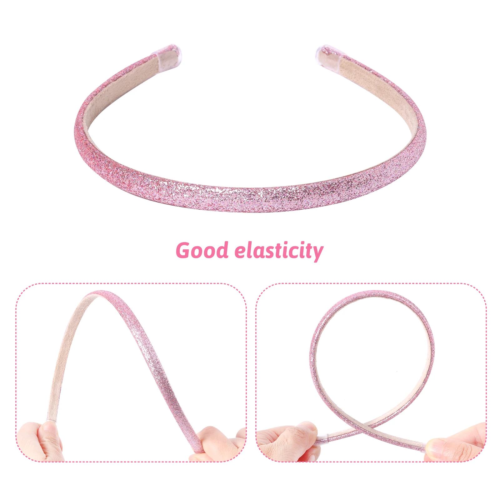 Candygirl Fashion Girls Shiny Glitter 0.8cm Hair Bands Cute Hair Hoops Party Hairbands Lovely Kids Gifts Hair Accessories