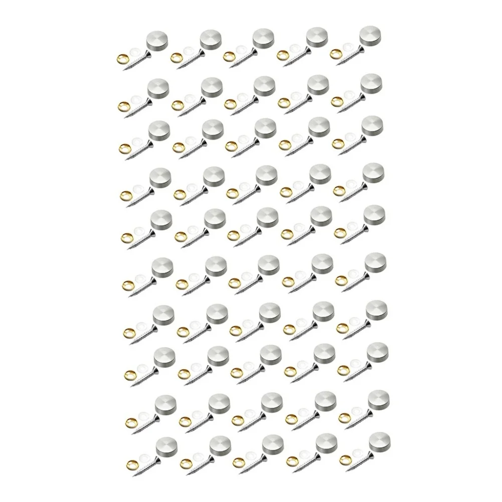Stainless Steel Mirror Screw Copper Nickel Finish Ring Nail For Advertising Vehicle Fixed Decoration Home Garden Hand Tool