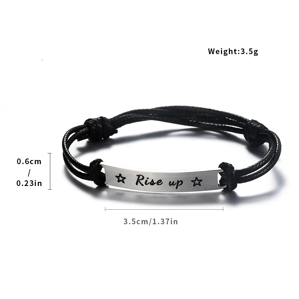 DCARZZ Stainless Steel Rise up Charm Bracelet Bangle Music Theme Jewelry for Women Men Gifts