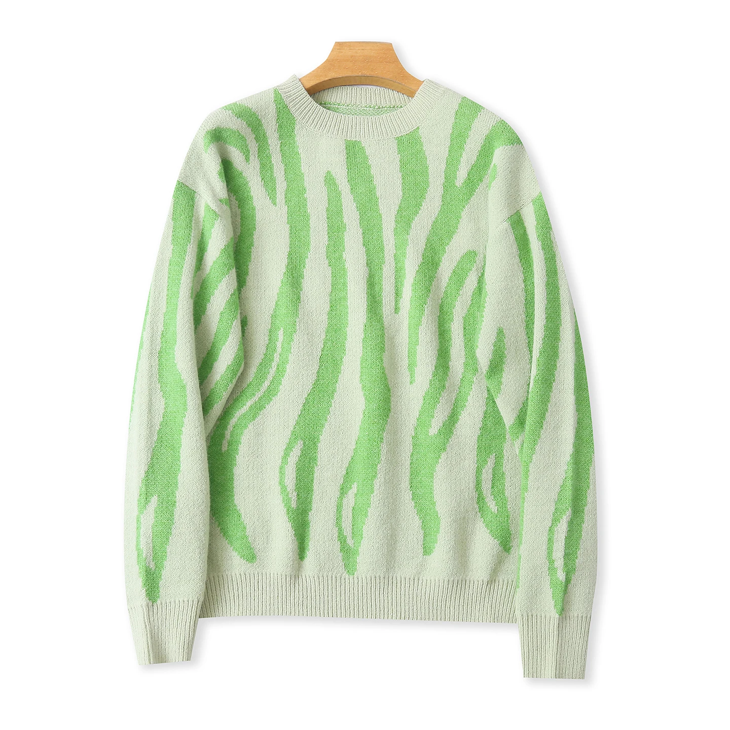 เสื้อสเวตเตอร์ไหมพรมทรงกลมแฟชั่น รุ่นใหม่สำหรับฤดูใบไม้ร่วงและฤดูหนาว ทรงเข้ารูปสไตล์วินเทจสำหรับผู้หญิง รุ่น 32588