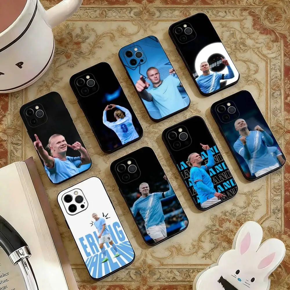 

E-Erling H-Haaland Phone Case For iPhone 17, 16,15,14,13,12,11 Plus,Pro Max, Others Soft Black Cover